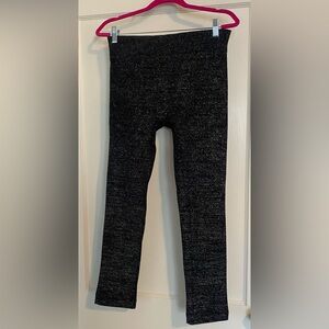 Black Sparkle Fleece-lined Leggings Size L